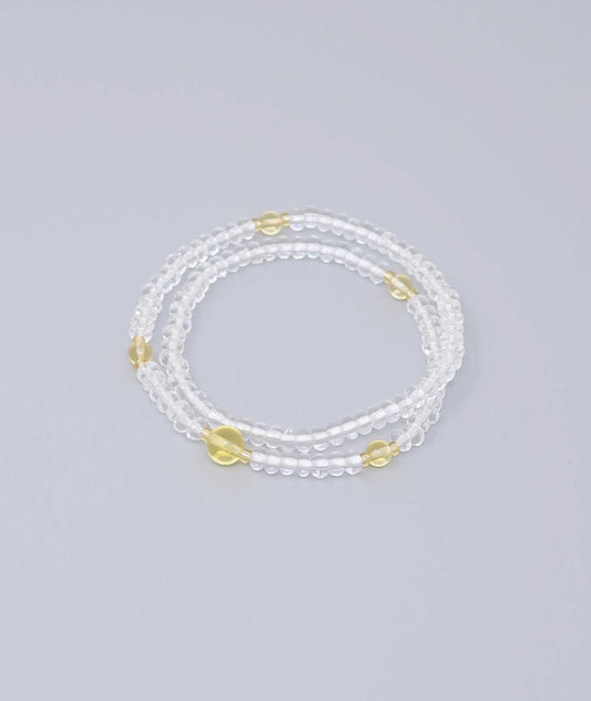 108 clear quartz bead Bracelet with Citrine - Kyoto Kanbe Juzu