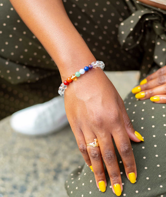 Seven-Color Amulet Juzu Bead Bracelet for Good Luck - kyoto kanbe juzu