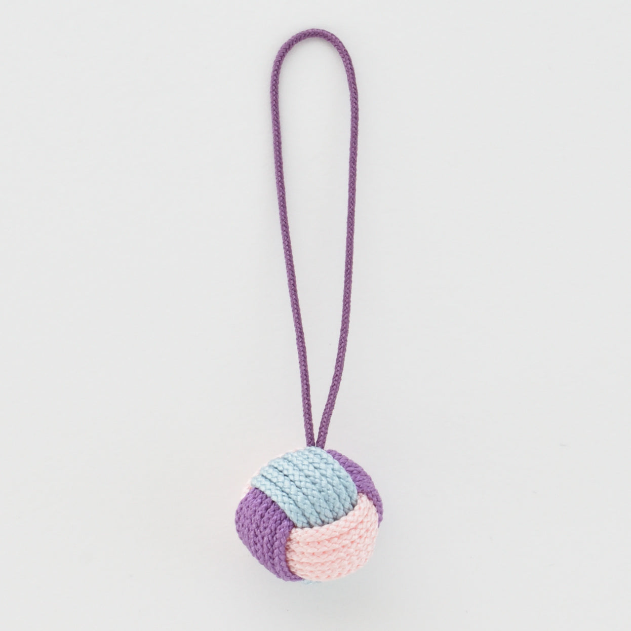 Pure Silk "Monkey's Fist" Braided Charm — Handcrafted in Kyoto