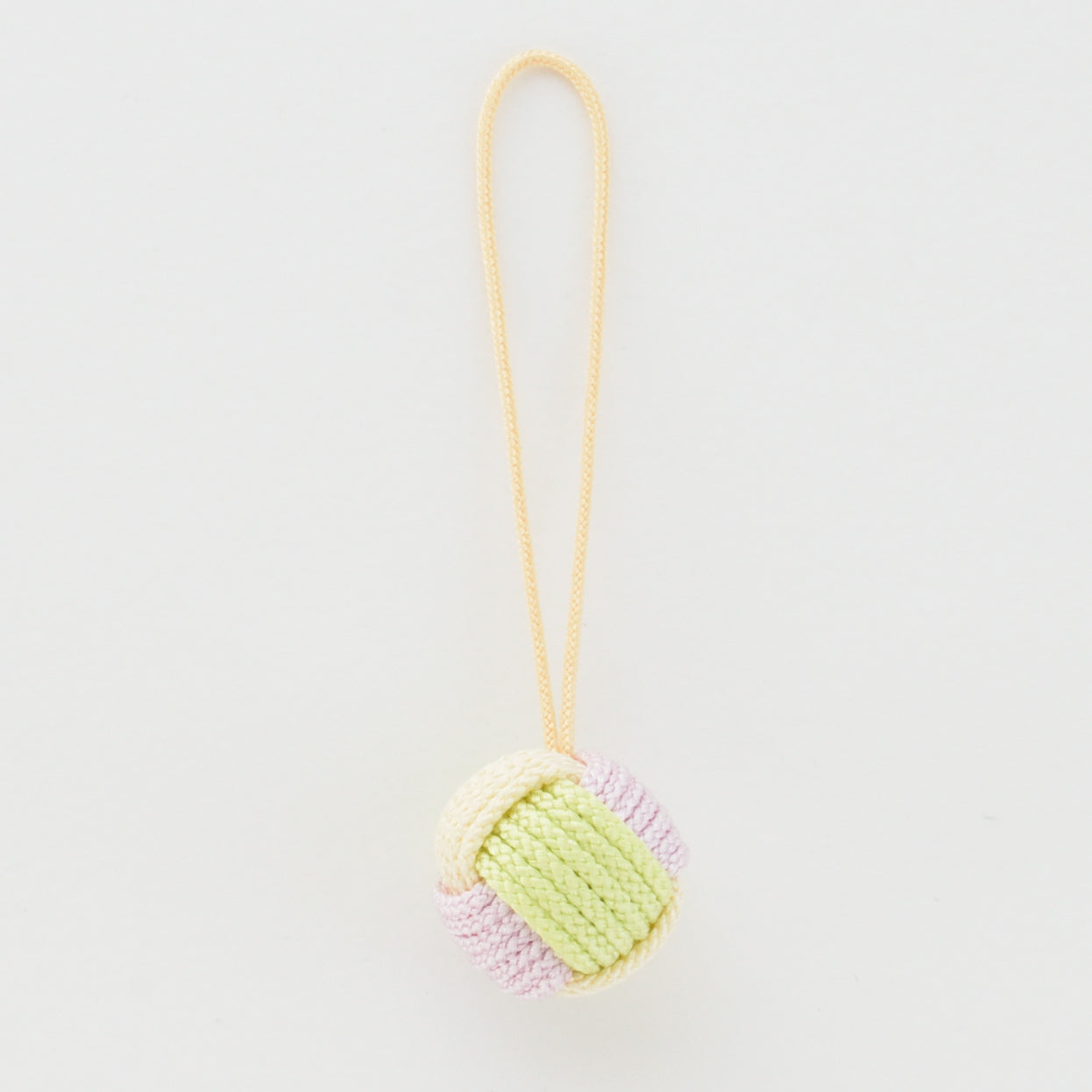Pure Silk "Monkey's Fist" Braided Charm — Handcrafted in Kyoto