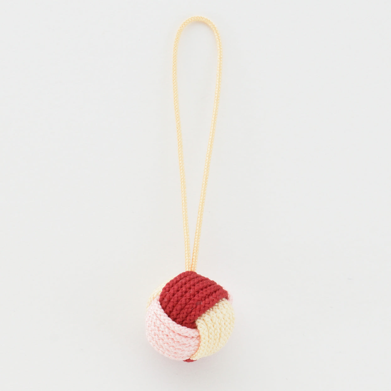 Pure Silk "Monkey's Fist" Braided Charm — Handcrafted in Kyoto