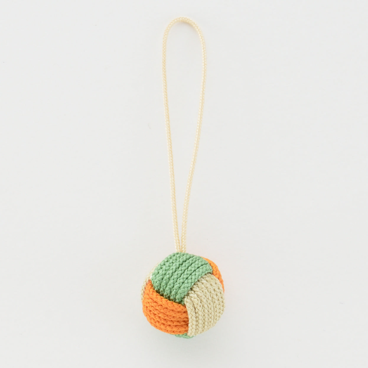 Pure Silk "Monkey's Fist" Braided Charm — Handcrafted in Kyoto