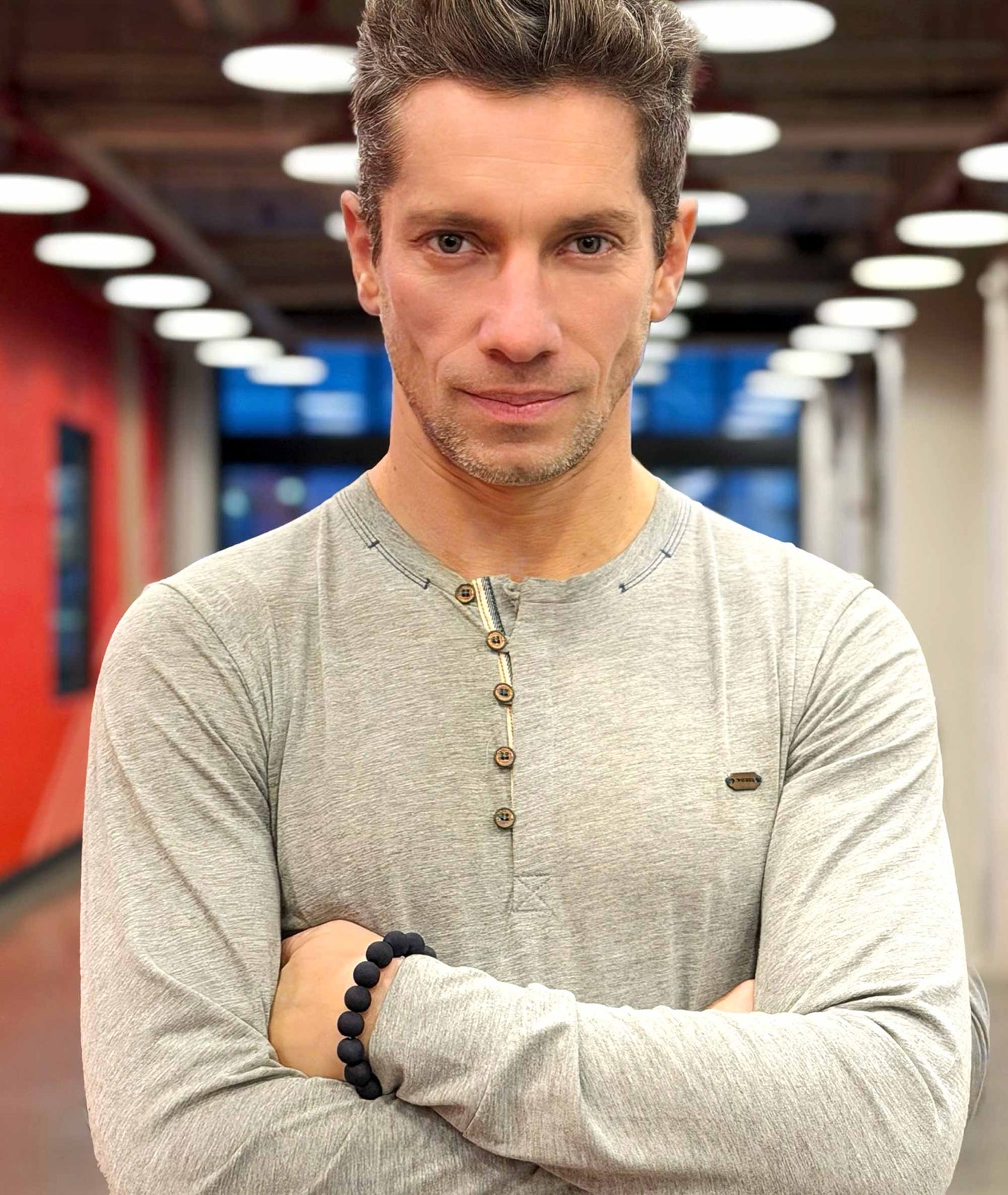 Men's Indigo Pearl Prayer Bead Bracelet Mountain Cherry Blossom Indigo Dye - Kyoto Kanbe Juzu - Kyoto Kanbe Juzu