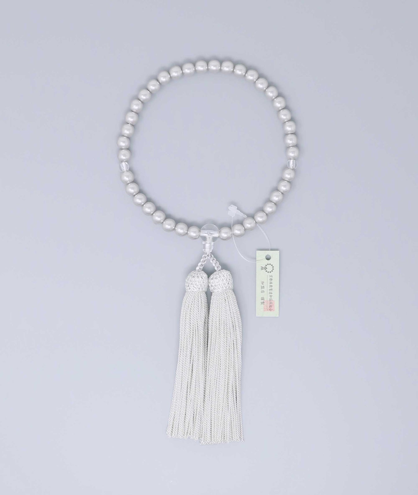 Recycled Gray Pearl Juzu Bead Bracelet - Kyoto Kanbe Juzu