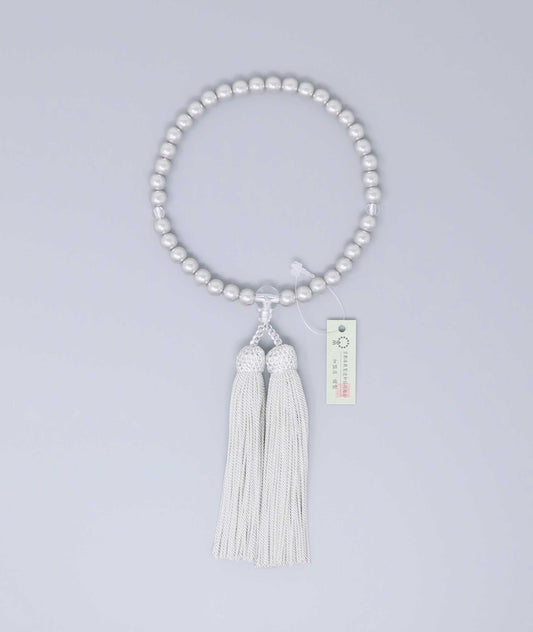Recycled Gray Pearl Juzu Bead Bracelet - Kyoto Kanbe Juzu