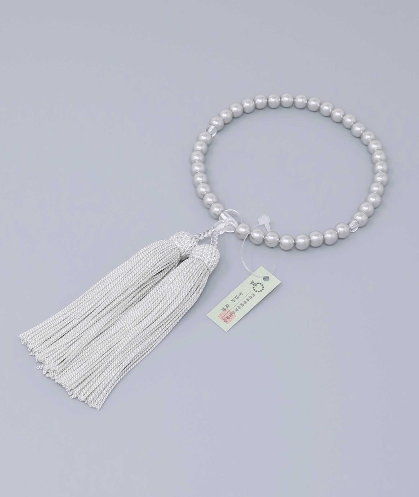 Recycled Gray Pearl Juzu Bead Bracelet - Kyoto Kanbe Juzu