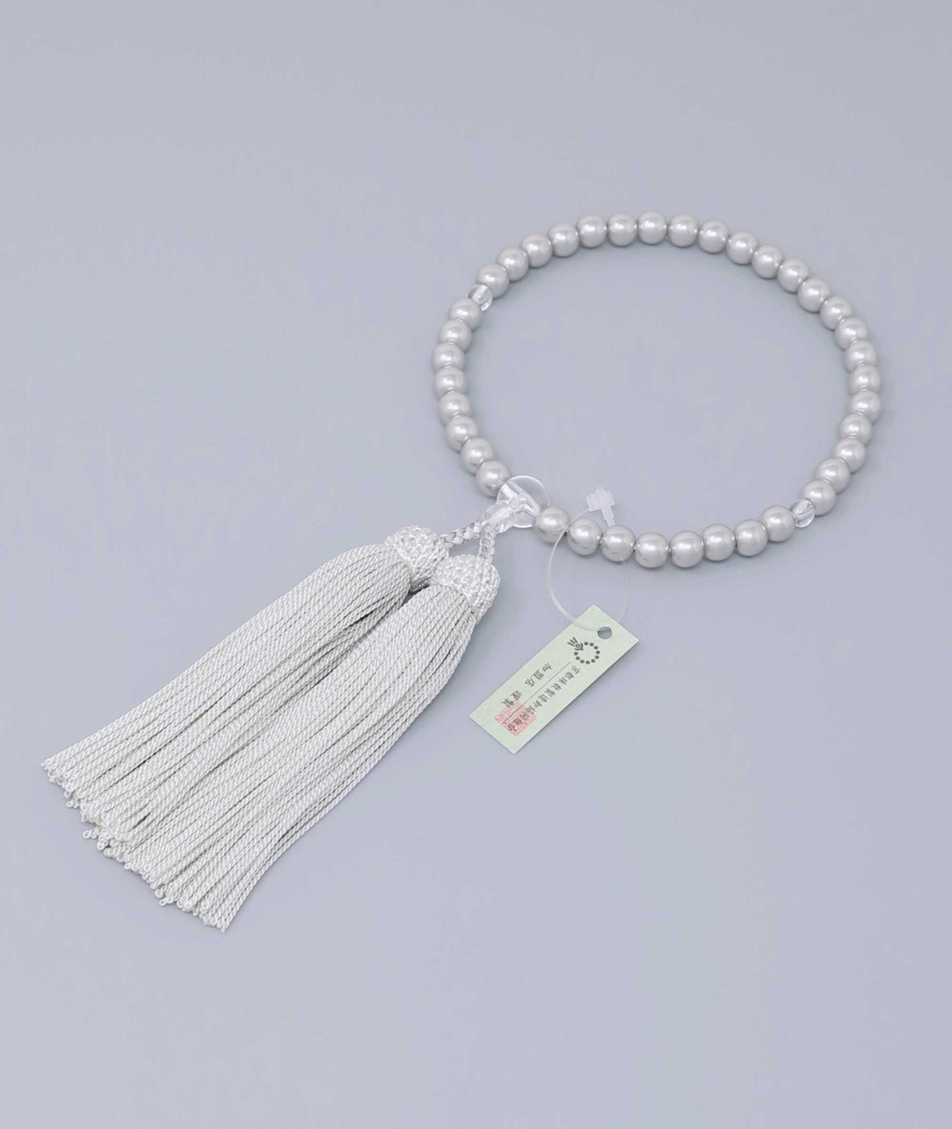 Recycled Gray Pearl Juzu Bead Bracelet - Kyoto Kanbe Juzu