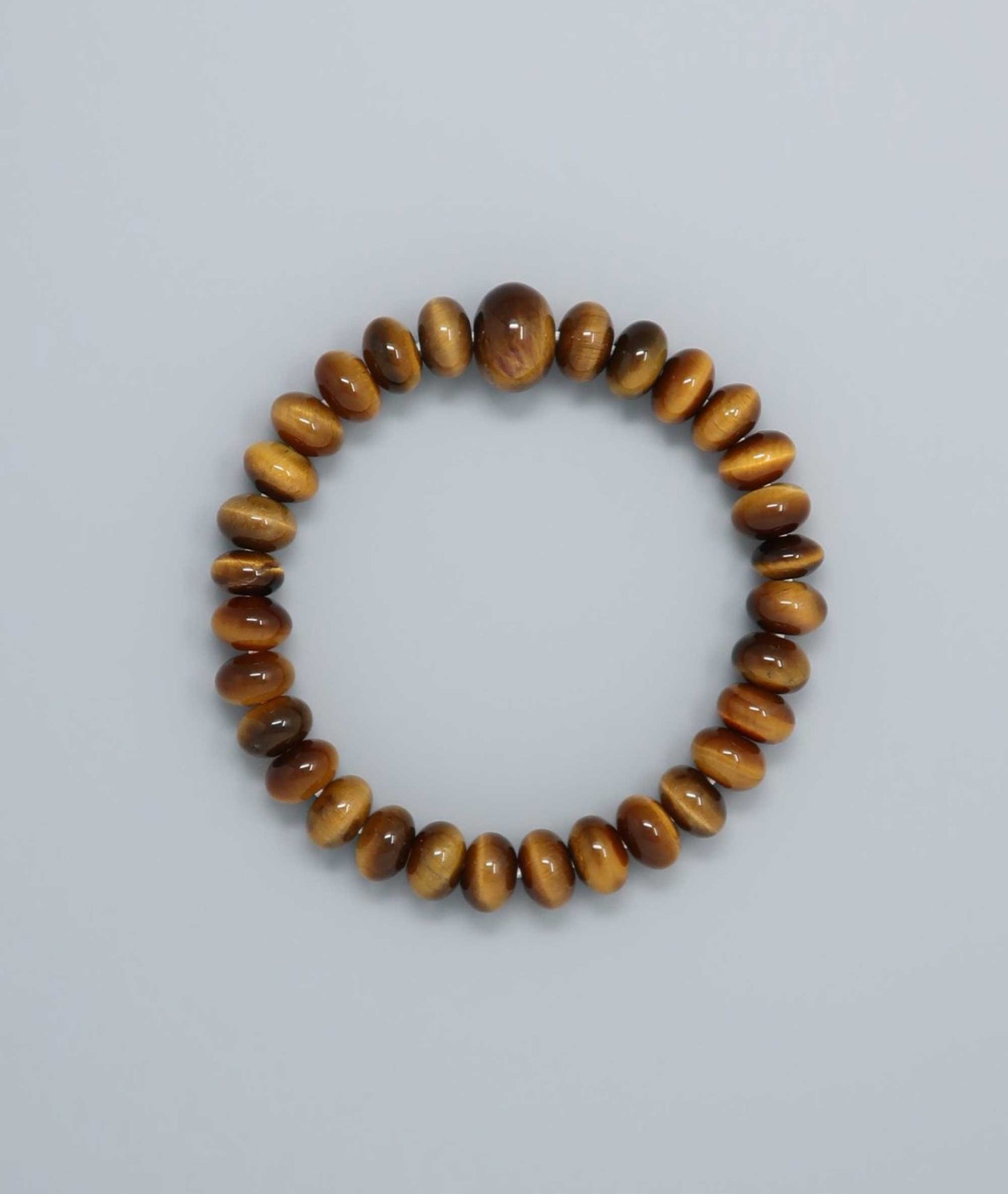 Handmade Japanese Tiger’s Eye prayer beads mala bracelet with polished round beads featuring a golden chatoyancy, symbolizing strength and good fortune. Handcrafted in Japan Kanbe Juzu, ideal for amulet, yoga, meditation, prayer, or gifting.