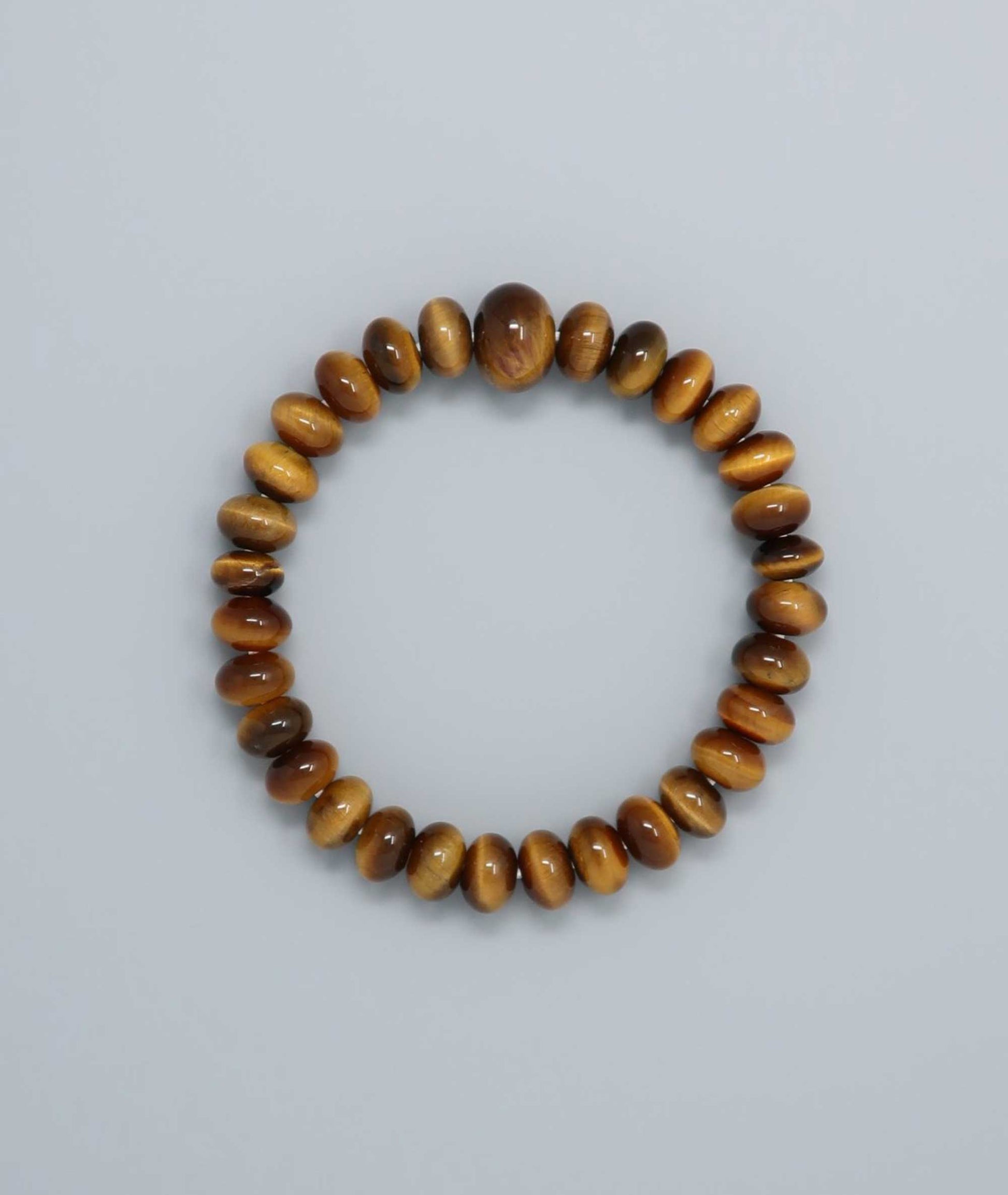 Handmade Japanese Tiger’s Eye prayer beads mala bracelet with polished round beads featuring a golden chatoyancy, symbolizing strength and good fortune. Handcrafted in Japan Kanbe Juzu, ideal for amulet, yoga, meditation, prayer, or gifting.