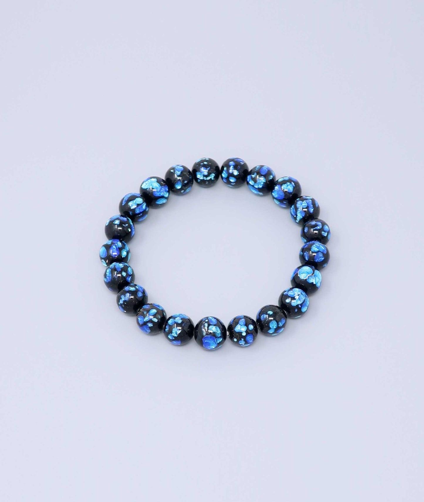 Blue Ryukyu Fluorite Prayer Bead Bracelet Natural Japanese Gemstone 10mm - Kyoto Kanbe Juzu
