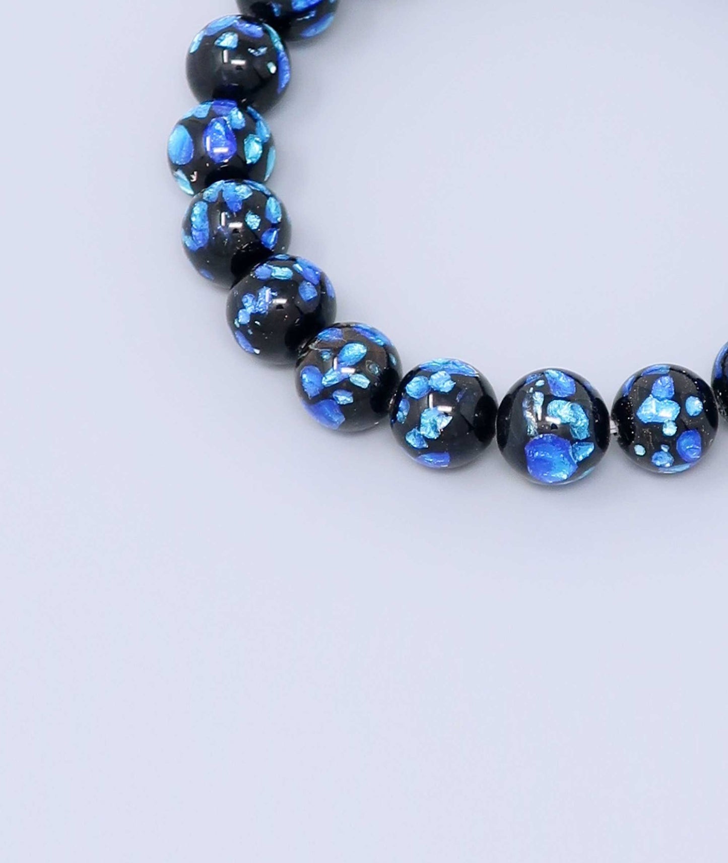 Blue Ryukyu Fluorite Prayer Bead Bracelet Natural Japanese Gemstone 10mm - Kyoto Kanbe Juzu