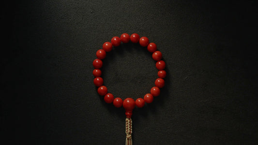 Natural Red Coral Juzu Bead Bracelet