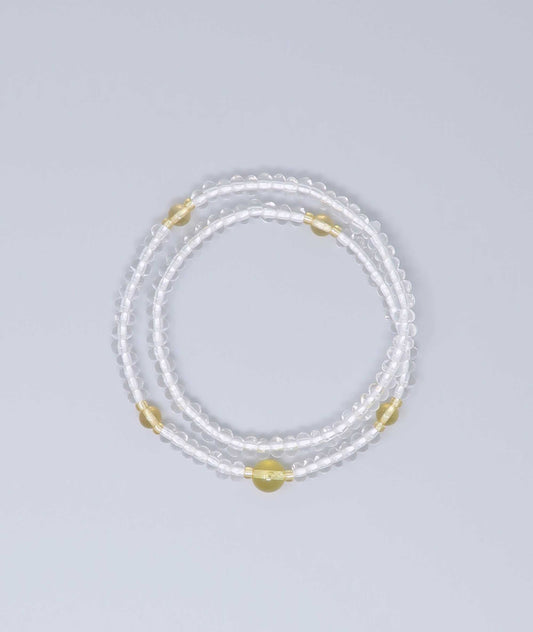 108 clear quartz bead Bracelet with Citrine - Kyoto Kanbe Juzu