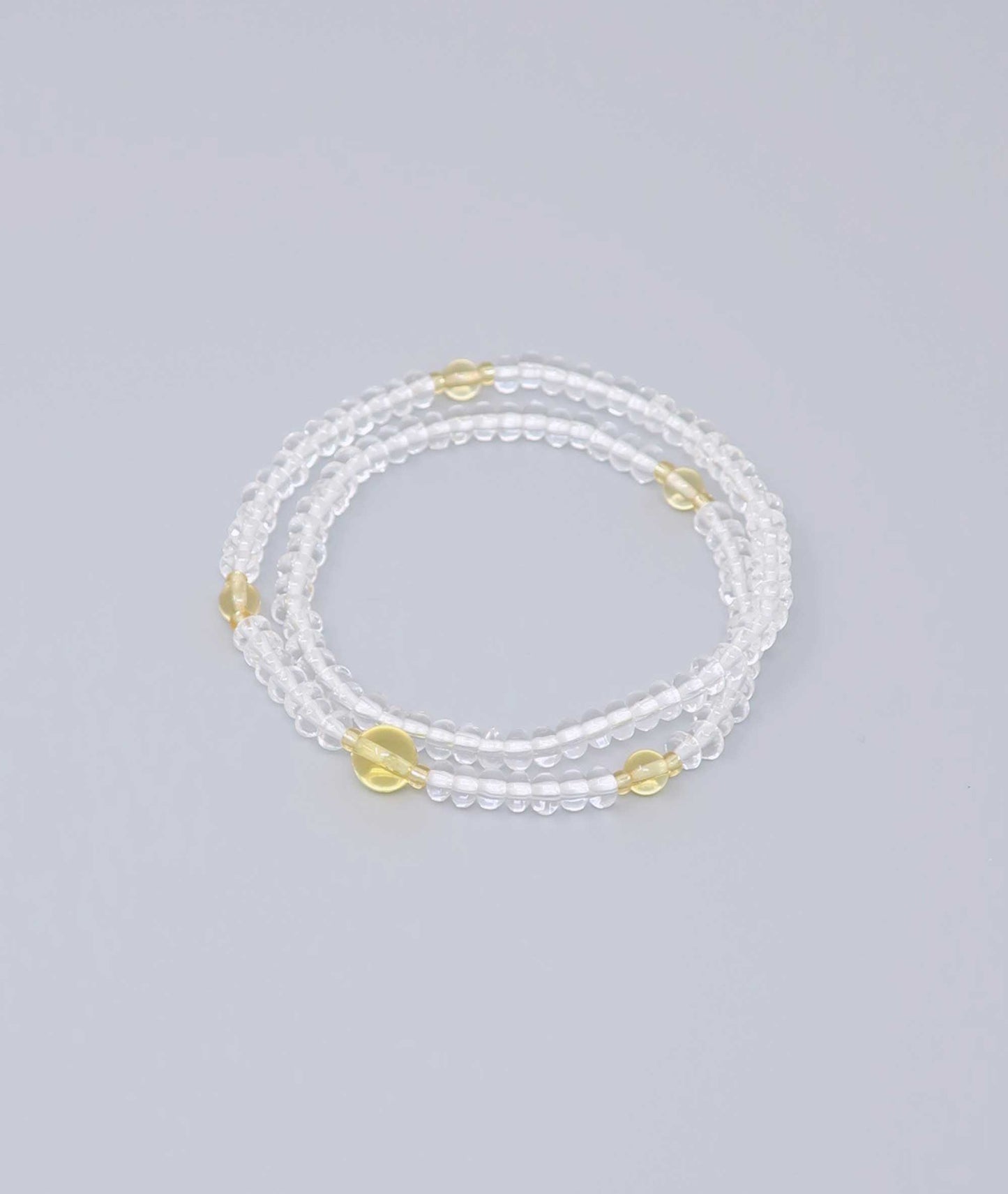 108 clear quartz bead Bracelet with Citrine - Kyoto Kanbe Juzu