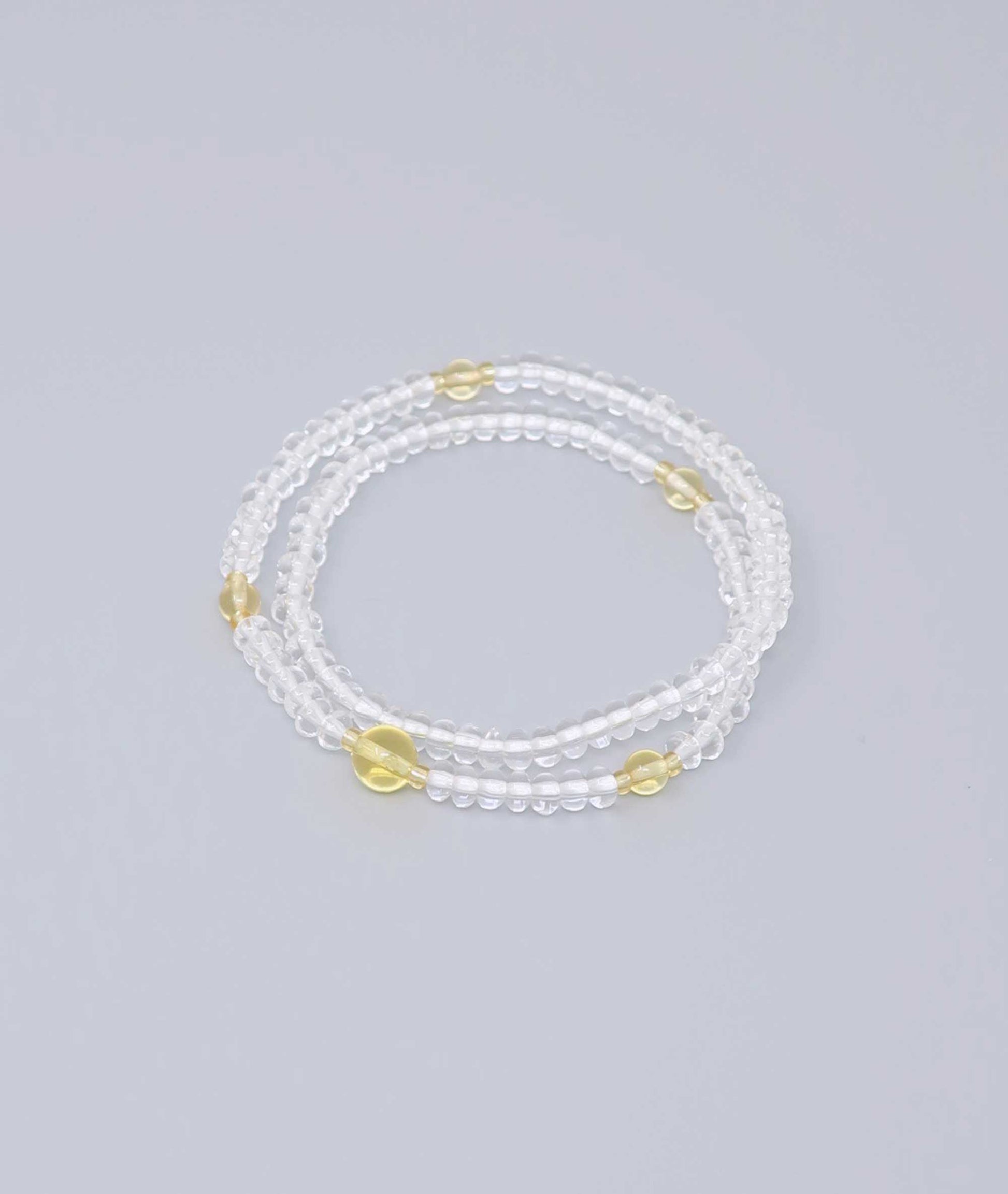 108 clear quartz bead Bracelet with Citrine - Kyoto Kanbe Juzu