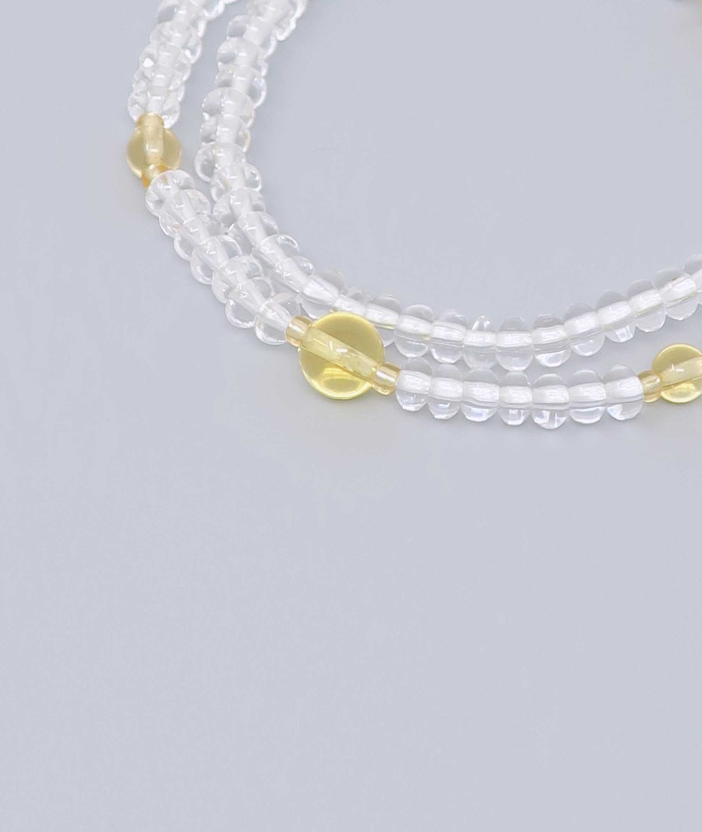 108 clear quartz bead Bracelet with Citrine - Kyoto Kanbe Juzu