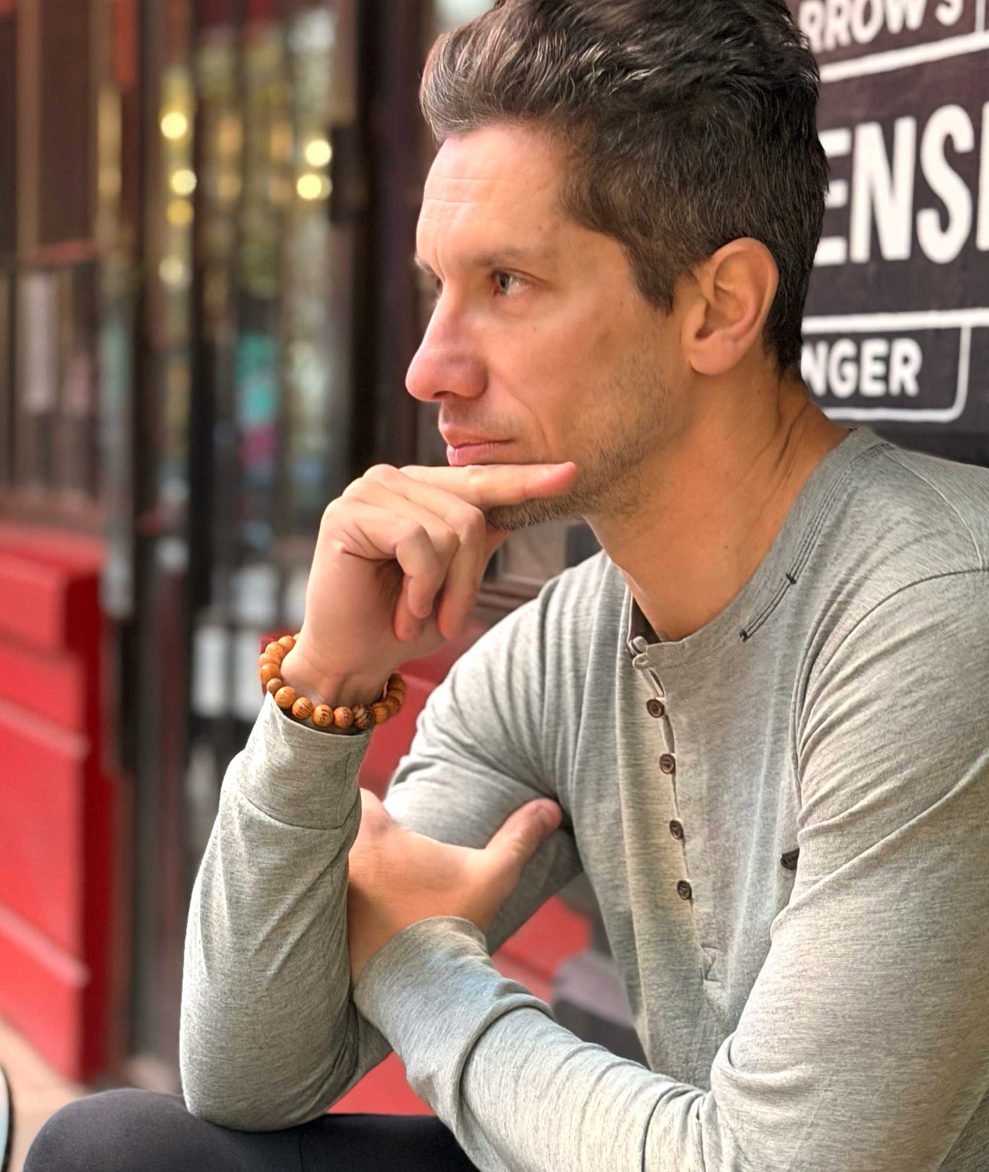 Yakusugi Wood Prayer Bead Bracelet Engraved Heart Sutra - Kyoto Kanbe Juzu