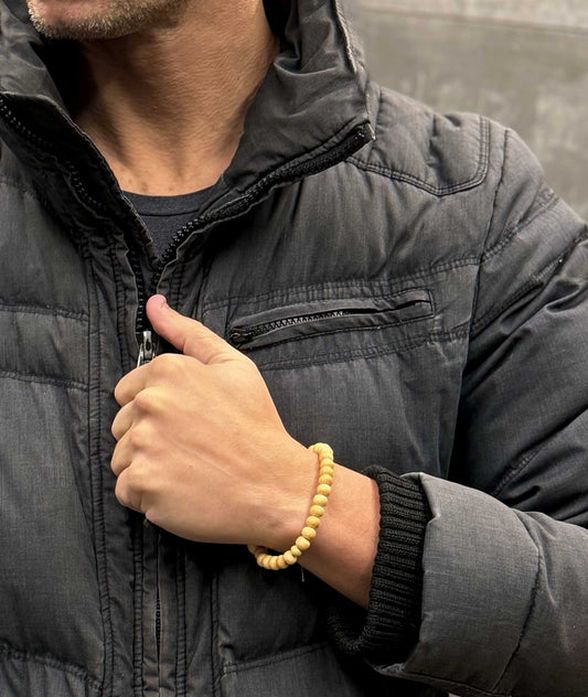 Japanese Hinoki cypress Bead Bracelet - Kyoto Kanbe Juzu