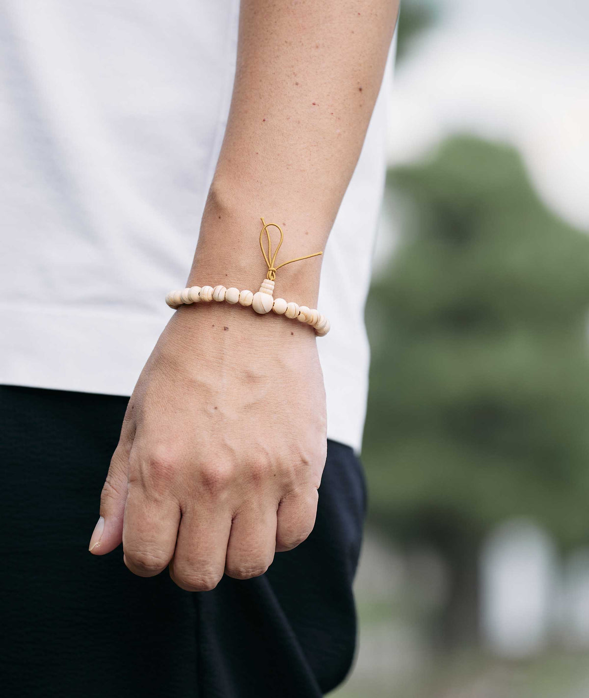Japanese Hinoki cypress Bead Bracelet - Kyoto Kanbe Juzu