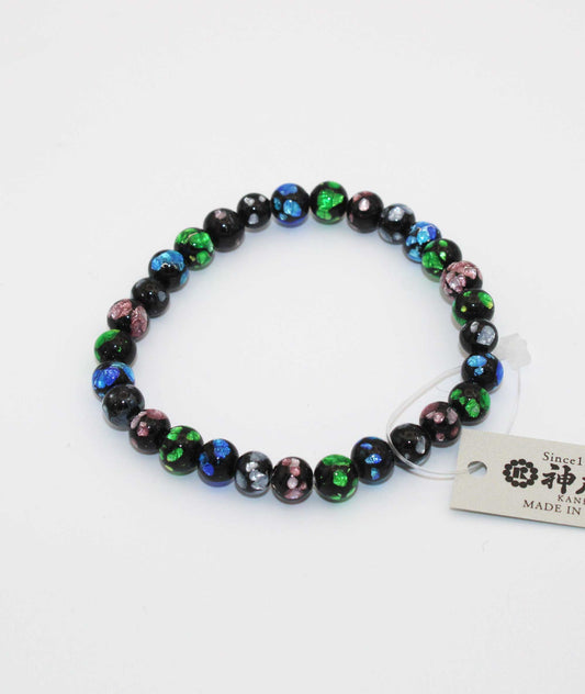 Multicolor Ryukyu Fluorite Prayer Bead Bracelet Natural Japanese Gemstone 7mm - Kyoto Kanbe Juzu