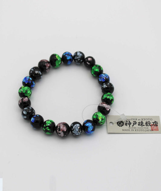 Multicolor Ryukyu Fluorite Prayer Bead Bracelet Natural Japanese Gemstone 10mm - Kyoto Kanbe Juzu