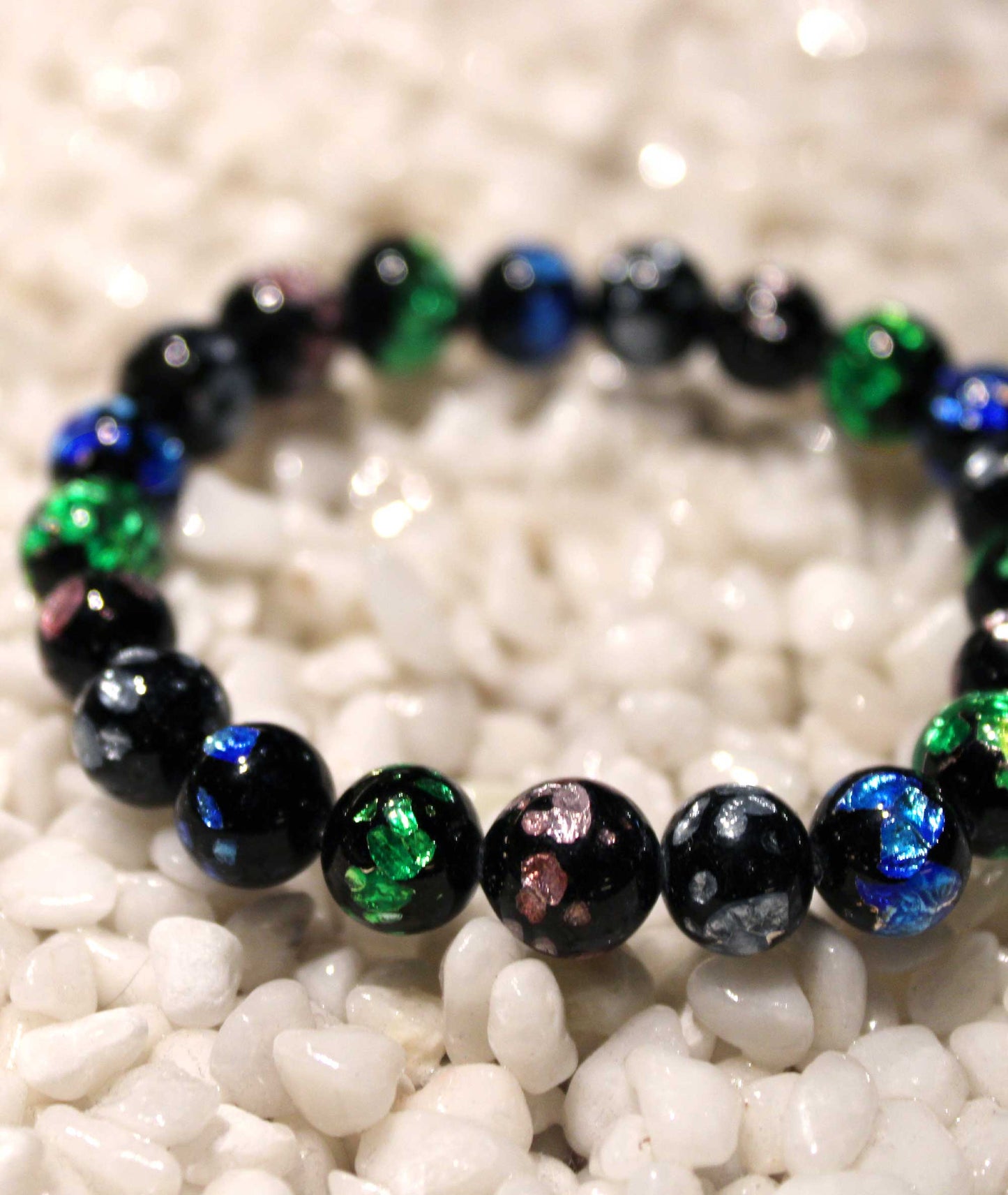 Multicolor Ryukyu Fluorite Prayer Bead Bracelet Natural Japanese Gemstone 10mm - Kyoto Kanbe Juzu