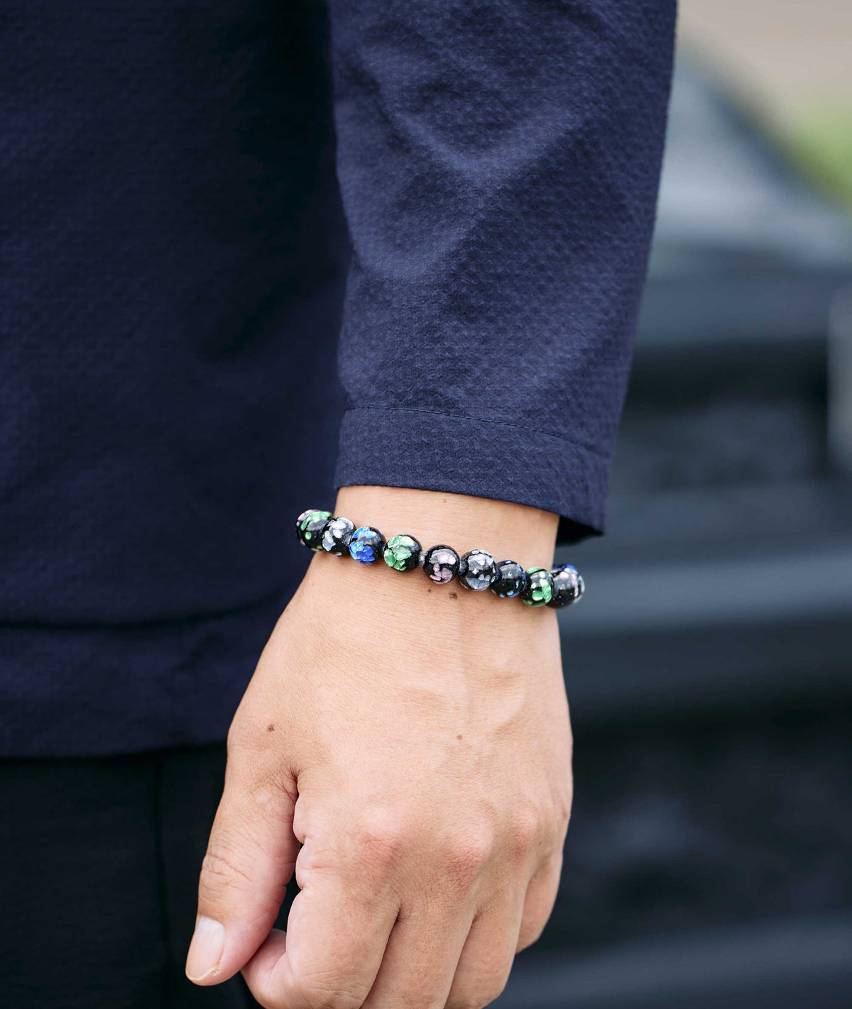 Multicolor Ryukyu Fluorite Prayer Bead Bracelet Natural Japanese Gemstone 10mm - Kyoto Kanbe Juzu
