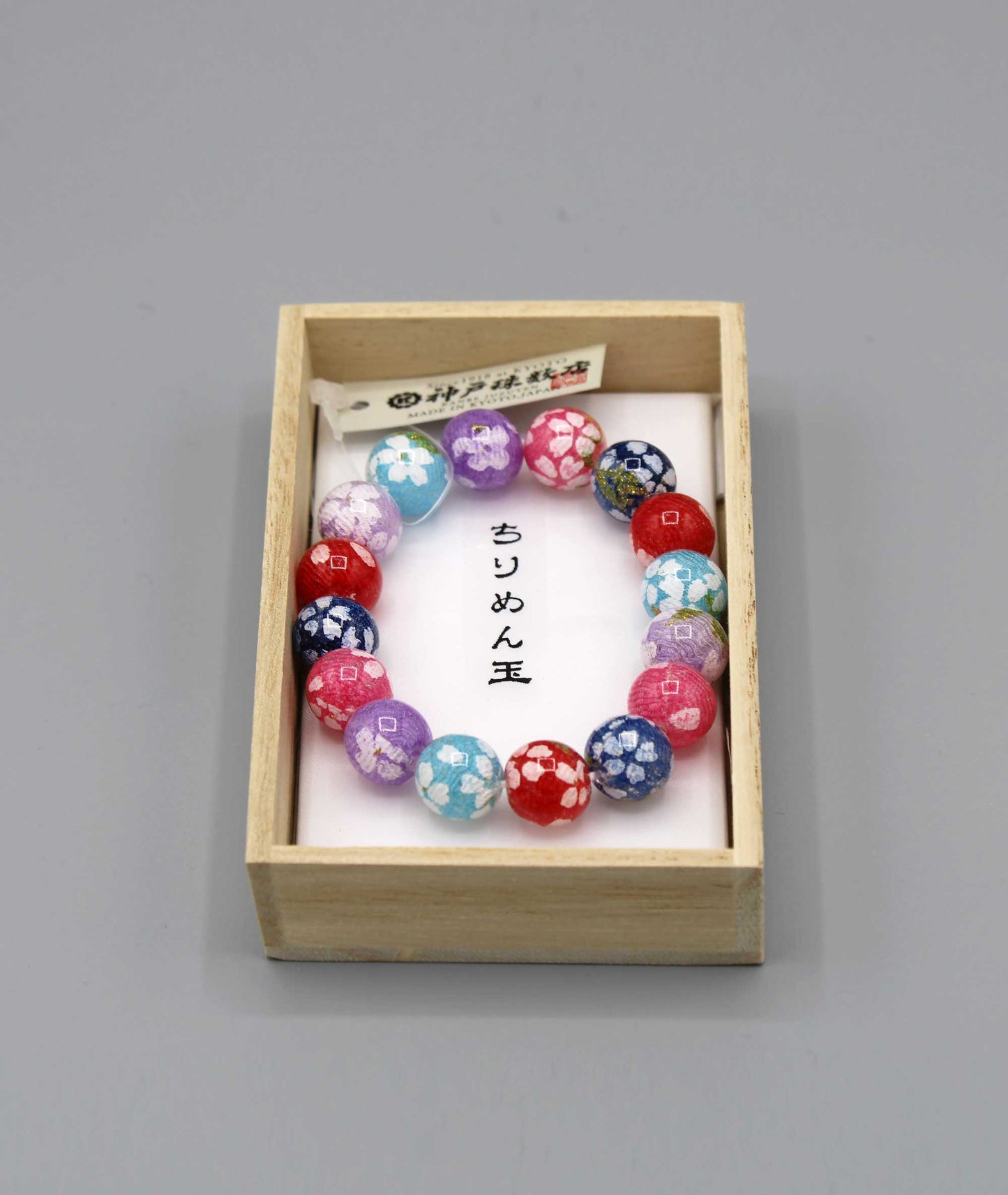 Chirimen Prayer Bead Bracelet - Japanese Kimono Textile 11mm - Kyoyo Kanbe Juzu
