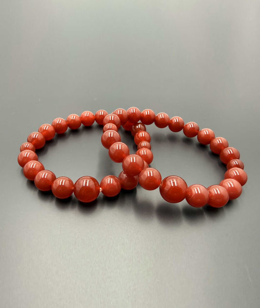Red Menou Agate Juzu Bead Bracelet - Kyoto Kanbe Juzu Made in Japan