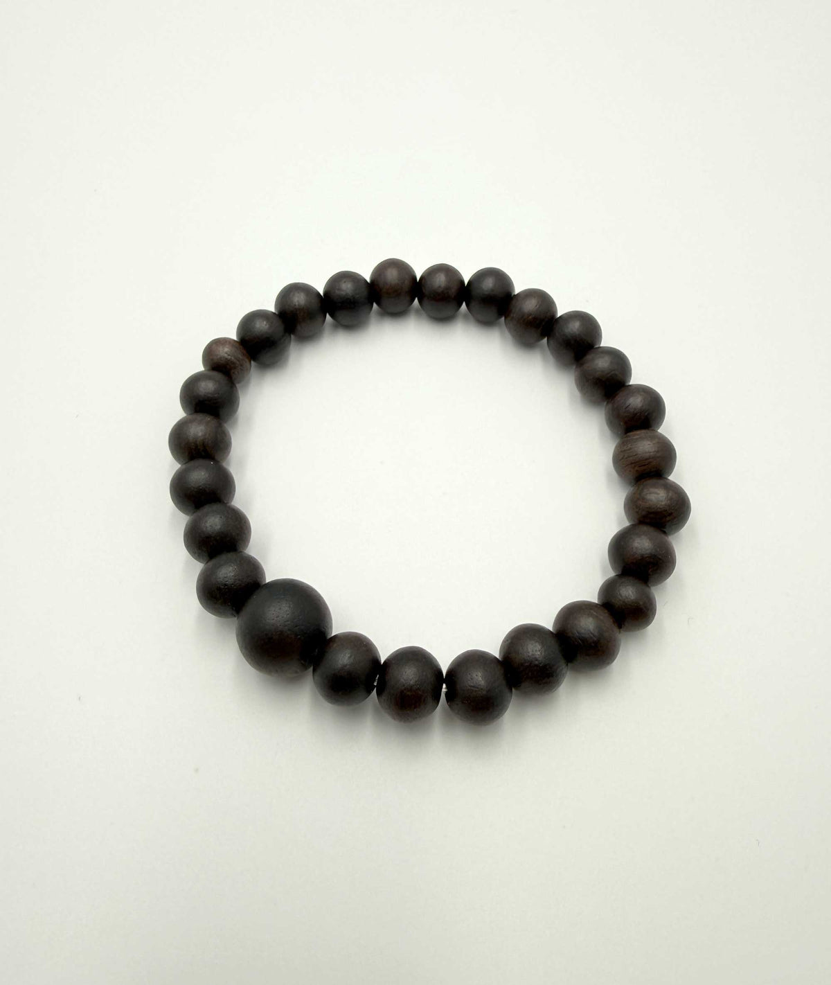 Striped Ebony Matte Black Bead Bracelet 7mm - Kyoyo Kanbe Juzu