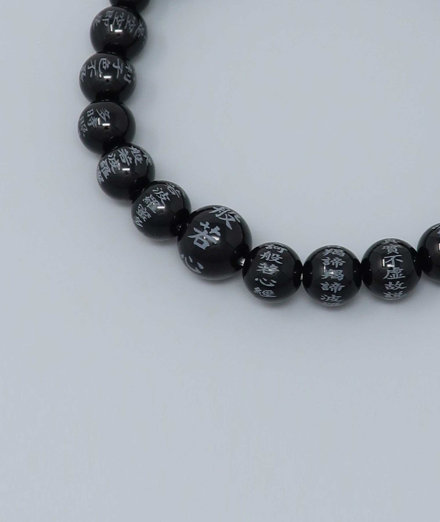 Black Onyx Heart Sutra Eye Juzu Bead Bracelet - Kyoto Kanbe Juzu