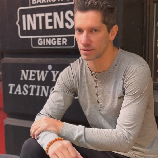 Yakusugi Wood Prayer Bead Bracelet Engraved Heart Sutra - Kyoto Kanbe Juzu